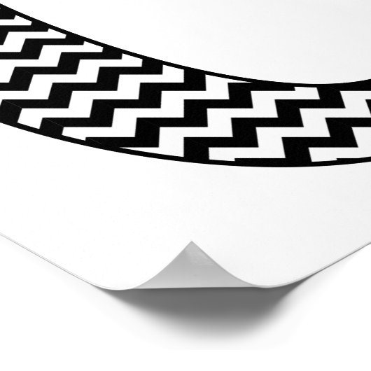 Monogramm des Zickzack Buchstaben C, schwarz und w Poster (Ecke)