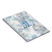 Monogramm-Design der blauen Rose Notizblock (Rechte Seite)