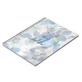 Monogramm-Design der blauen Rose Notizblock (Linke Seite)
