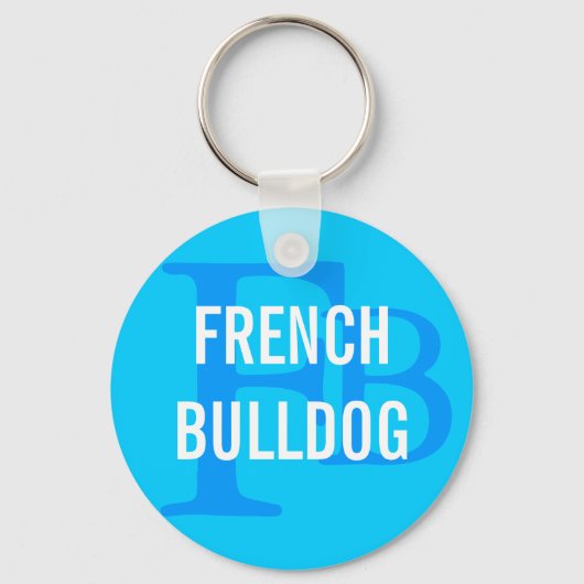 Monogramm-Design der französischen Bulldog-Rasse Schlüsselanhänger (Vorderseite)