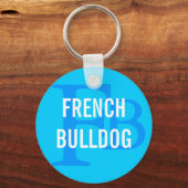 Monogramm-Design der französischen Bulldog-Rasse Schlüsselanhänger (Vorderseite)