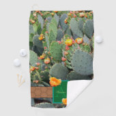 Monogramm-Design der Südwestkaktus / Orangefarbene Golfhandtuch (Insitu)