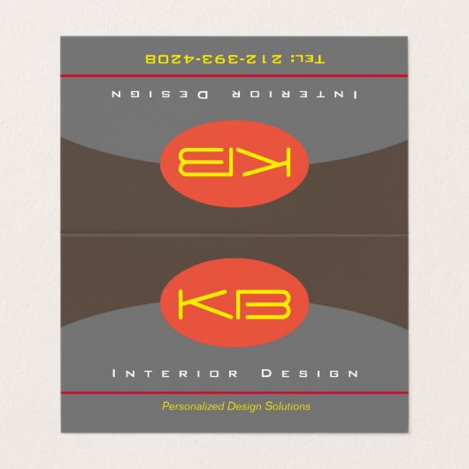 Monogramm-Design: Falsche Visitenkarte Visitenkarten (Außenseite Aufgefaltet)