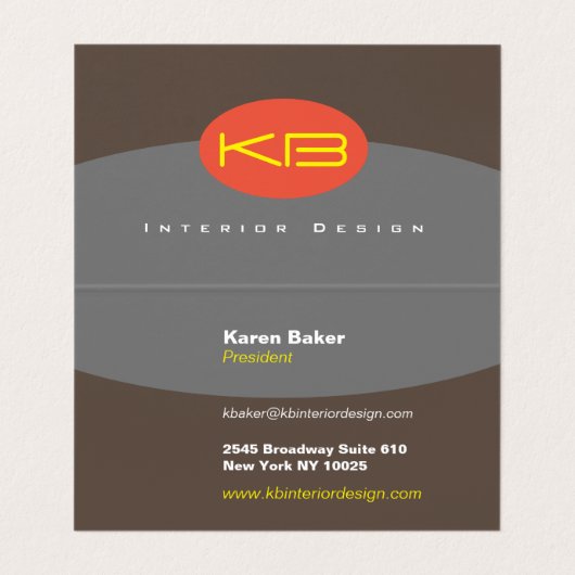 Monogramm-Design: Falsche Visitenkarte Visitenkarten (Innenseite Aufgefaltet)