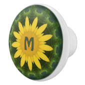 Monogramm-Design für Sonnenblumen Keramikknauf (Rechts)