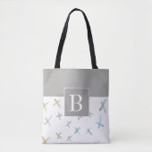 monogramm-Design, grau-weiß, abstrakt Tasche (Vorderseite)