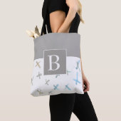 monogramm-Design, grau-weiß, abstrakt Tasche (Von Nahem)