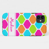 Monogramm-Designer Quatrefoil Gitter-Muster Case-Mate iPhone Hülle (Rückseite (Horizontal))