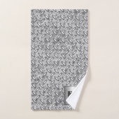 Monogramm-Diamant Metallplatten im Grau Badhandtuch Set (Handtuch)