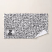 Monogramm-Diamant Metallplatten im Grau Badhandtuch Set (Handtuch)