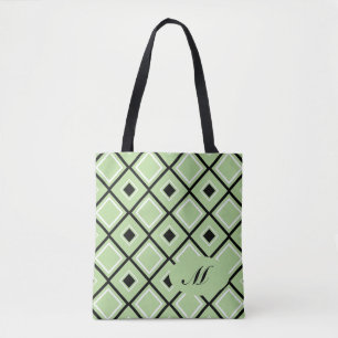 Monogramm Diamant Muster Tote Bag Tasche