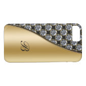 Monogramm-diamante de imitación-Fall Case-Mate iPhone Hülle (Rückseite (Horizontal))