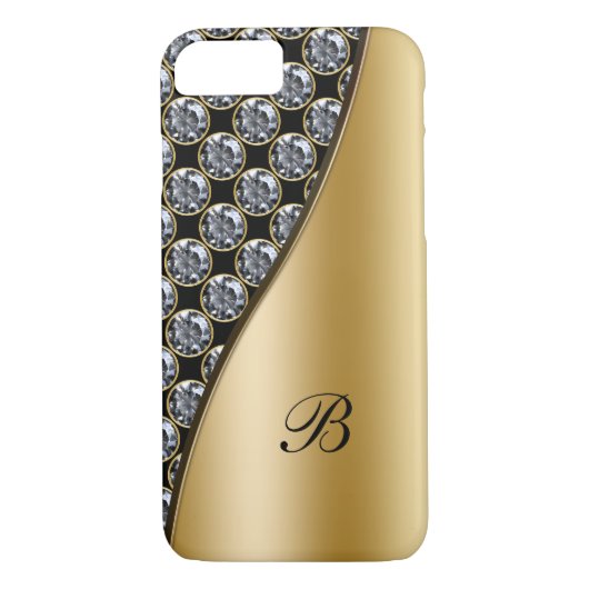 Monogramm-diamante de imitación-Fall Case-Mate iPhone Hülle (Rückseite)