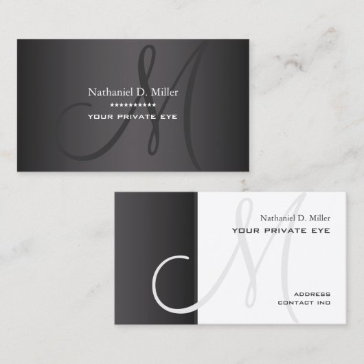 Monogramm-DICKE Visitenkarte (Vorne/Hinten)