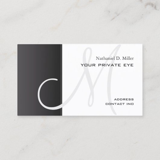 Monogramm-DICKE Visitenkarte (Rückseite)