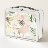 Monogramm | die Freude dem Aquarell an des Weiß-| Metall Lunch Box (Vorderseite)