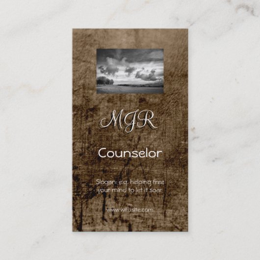 Monogramm, Dienstleistungen beraten, Ledereffekt Visitenkarte (Vorderseite)