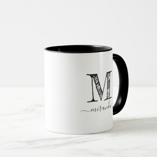 Monogramm dieser Mami gehört zum Minimalistischen Tasse (VorderseiteRechts)