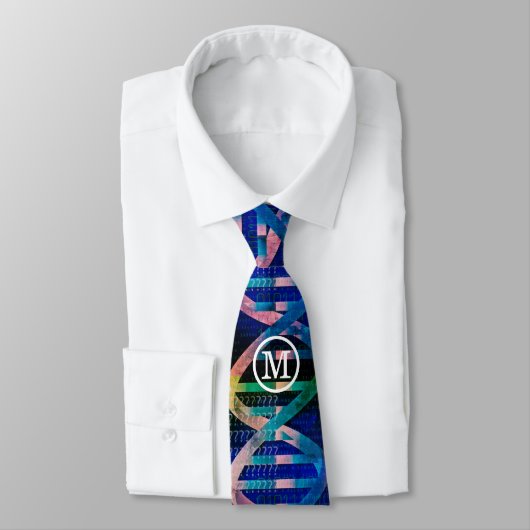 Monogramm DNA ID Kunst Wissenschaft Krawatte (Gebunden)