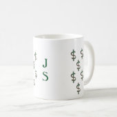 Monogramm-Dollar-Zeichen Kaffeetasse (VorderseiteRechts)