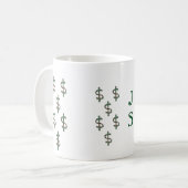 Monogramm-Dollar-Zeichen Kaffeetasse (Vorderseite Links)