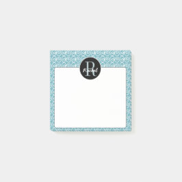 Monogramm Doodle Swirl Muster Hintergrund Post-it Klebezettel
