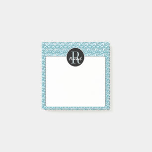 Monogramm Doodle Swirl Muster Hintergrund Post-it Klebezettel