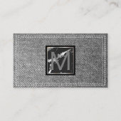 Monogramm | Doppelleitender Denim Visitenkarte (Vorderseite)