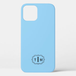 Monogramm Doppelrahmen in Coolem Mittelblau Case-Mate iPhone Hülle
