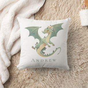 Monogramm-Drache-Jungen-Schlafzimmer-Kinderzimmer Kissen