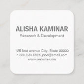 Monogramm Dreh (grün rustikal) Quadratische Visitenkarte (Rückseite)