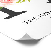 Monogramm drucken, Blumenbrief H, Hochzeit, Kinder Poster (Ecke)