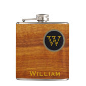 Monogramm ~ Druckholzstruktur Flachmann (Vorderseite)