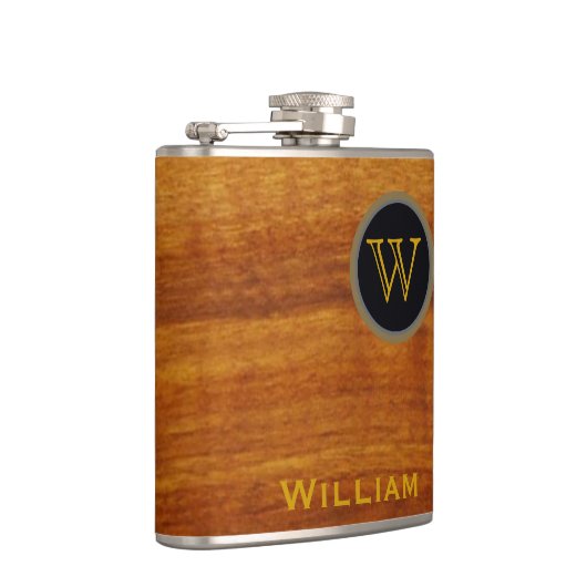 Monogramm ~ Druckholzstruktur Flachmann (Rechts)