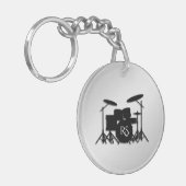 Monogramm Drum Set Silber Schlüsselanhänger (Vorderseite links)