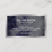 Monogramm | Dunkelblaue Marmortextur Visitenkarte (Rückseite)