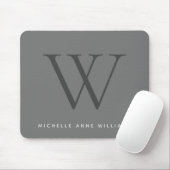 Monogramm-dunkelgraues Mousepad (Mit Mouse)