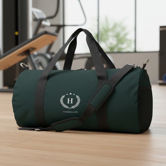 Monogramm Dunkelgrün Stylisch Modern Minimalistisc Duffle Bag