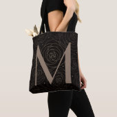 Monogramm Dunkle Florale Rose Motivationszitat Tasche (Von Nahem)