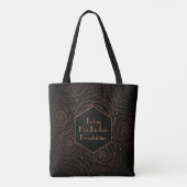 Monogramm Dunkle Florale Rose Motivationszitat Tasche (Rückseite)