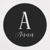 Monogramm Dunkle Herbstfarben Etiketten (Design 1)