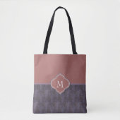 Monogramm dunkle Lila Rostwaagen Tasche (Vorderseite)