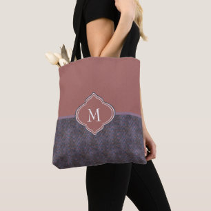 Monogramm dunkle Lila Rostwaagen Tasche