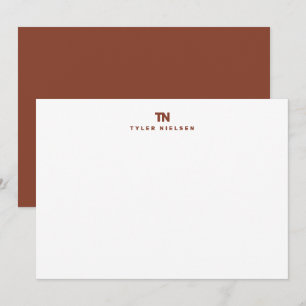Monogramm-Dunkle-Terrakotta-Typografie Mitteilungskarte