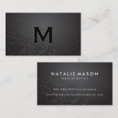 Monogramm | Dunkler metallischer Hintergrund Visitenkarte (Vorne/Hinten)