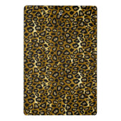 Monogramm dunkles Gold- und Schwarzleopardenmuster Mini Klemmbrett (Rückseite)