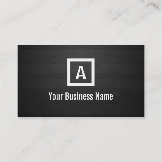 Monogramm-dunkles Holz Stripes Visitenkarte (Vorderseite)