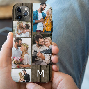 Monogramm dunkles Holzdesign 5 Fotos Case-Mate iPhone Hülle