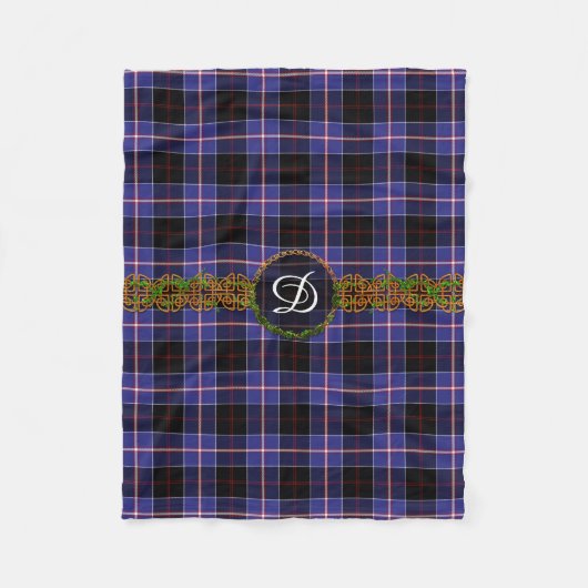 Monogramm Dunlap Tartan Fleecedecke (Vorderseite)
