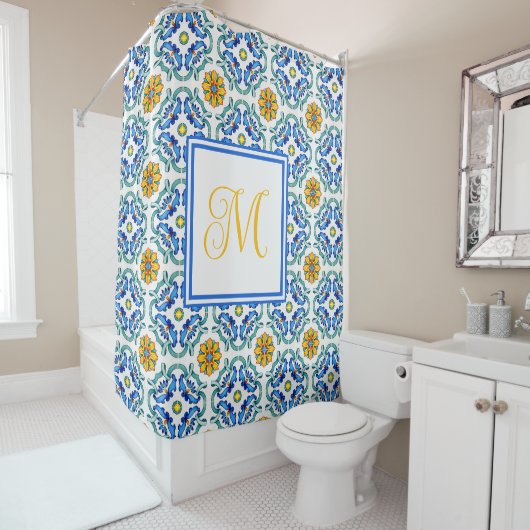 Monogramm Duschvorhang (Beispiel)